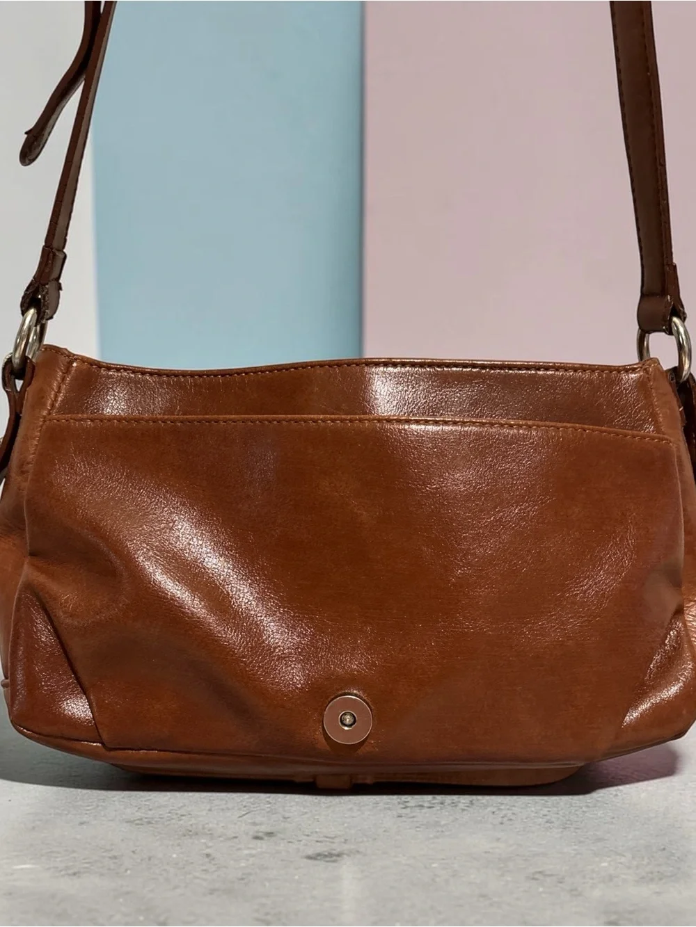 Giani Bernini Soft Brown Genuine Leather Crossbody Bag